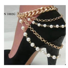 wholesale jewelry thick chain pearl multilayer anklet nihaojewelry