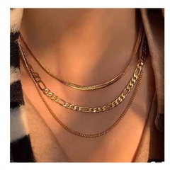retro alloy multilayer splicing chain necklace wholesale Nihaojewelry