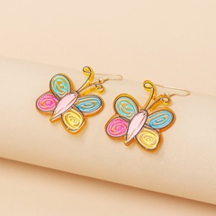 vente en gros bijoux boucles d'oreilles pendantes papillon couleur dessin animé mignon nihaojewelry