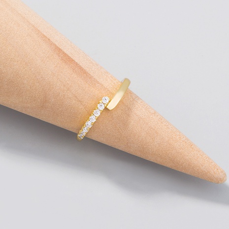 anillo de cobre de circón con incrustaciones de oro de moda simple al por mayor nihaojewelry's discount tags