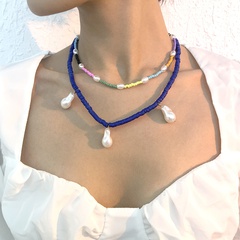 Retro Fashion Color Miyuki Bead Soft Pottery Shaped Pearl Multilayer Necklace Wholesale Nihaojewelry