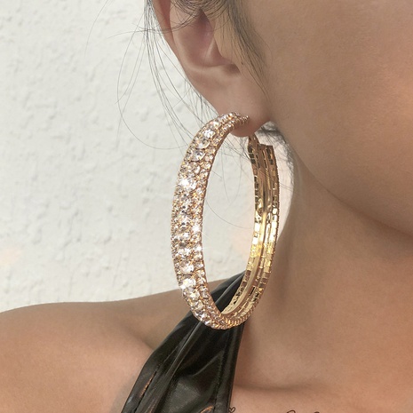 boucles d'oreilles créoles géométriques simples en diamants en gros Nihaojewelry's discount tags