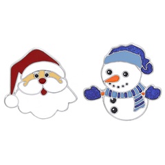 Broche de la serie de Navidad clásica europea y americana de dibujos animados lindos de Santa Claus broche de goteo de aceite de aleación de muñeco de nieve lindo