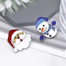 Broche de la serie de Navidad clsica europea y americana de dibujos animados lindos de Santa Claus broche de goteo de aceite de aleacin de mueco de nieve lindopicture13