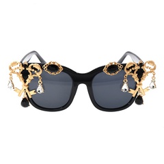fashion hollow key water drop inlaid rhinestone sunglasses wholesale nihaojewelry