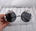 fashion flowers crystal small round frame sunglasses wholesale nihaojewelrypicture14