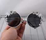 fashion flowers crystal small round frame sunglasses wholesale nihaojewelrypicture15
