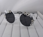 fashion flowers crystal small round frame sunglasses wholesale nihaojewelrypicture16