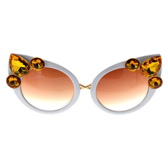 retro diamond cat eye large frame sunglasses wholesale nihaojewelry