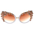 fashion color diamondstudded cat eyeshaped sunglasses wholesale nihaojewelrypicture12