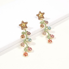 simple five-pointed star candy color diamond earrings wholesale Nihaojewelry