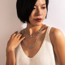 Punk Metal Thick Chain Knotted Multilayer Necklace Wholesale Nihaojewelrypicture9