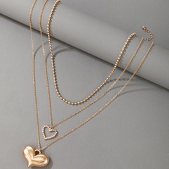 Korean heart diamond pendent alloy necklace wholesale Nihaojewelry
