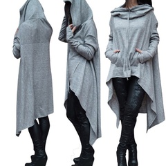 casual solid color long-sleeved hooded sweater wholesale Nihaojewelry