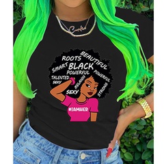 Cartoon Mädchen Avatar Buchstabendruck T-Shirt Großhandel Nihaojewelry