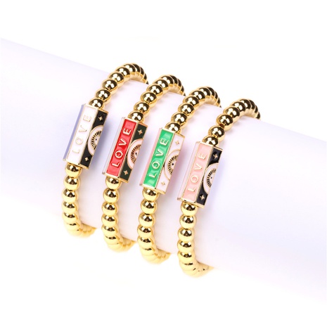 wholesale jewelry polygon letter drop oil pendant copper bracelet nihaojewelry's discount tags
