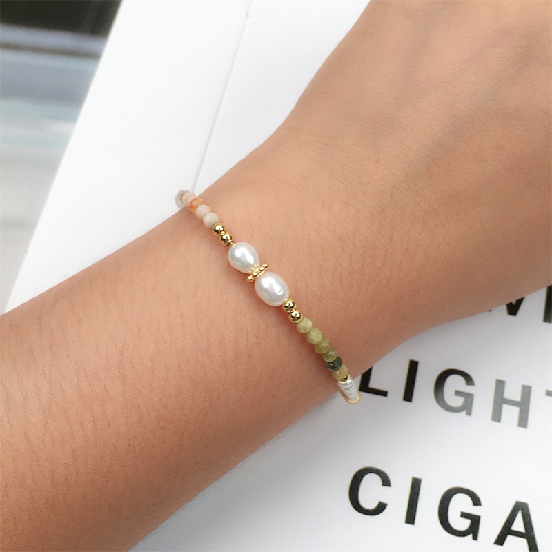 wholesale jewelry freshwater pearl color beads copper bracelet nihaojewelry