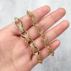 wholesale jewelry retro adjustable thick chain copper inlaid zircon bracelet nihaojewelry