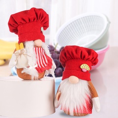 Chapeau de chef tricoté en gros rouge Rudolph Doll Décoration de Noël Nihaojewelry