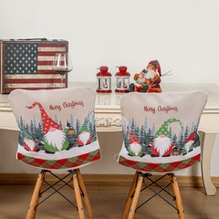 wholesale Christmas red green lattice Rudolph print chair cover nihaojewelry