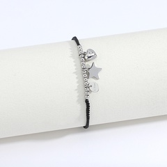 wholesale jewelry heart five-pointed star disc pendant stainless steel bracelet nihaojewelry