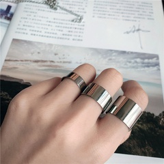 Women's titanium steel opening adjustable geometric wide version ring