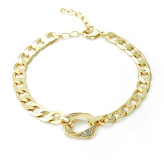 wholesale jewelry square chain copper inlaid zircon bracelet nihaojewelry