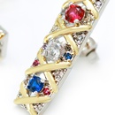 Pendientes de anillo de cobre de circn con incrustaciones de colores de moda vintage conjunto al por mayor nihaojewelrypicture15