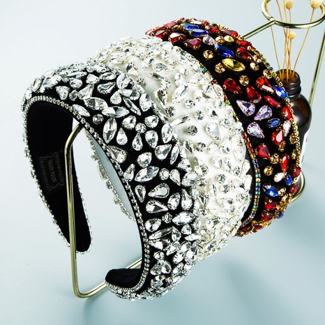 Diadema de taladro de cristal de diamantes de imitación de color barroco al por mayor Nihaojewelry's discount tags