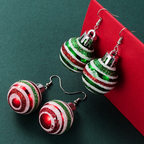 Fashion Vintage Christmas Ball Stripe Earrings Wholesale Nihaojewelry's discount tags
