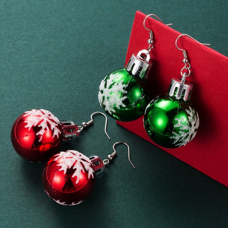 Creative Christmas Resin Snowflake Color Ball Earrings Wholesale Nihaojewelry's discount tags