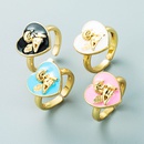 retro copper goldplated color heartshaped ring wholesale Nihaojewelrypicture9