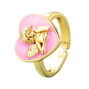 retro copper goldplated color heartshaped ring wholesale Nihaojewelrypicture13