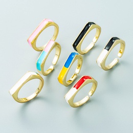 einfacher flacher Ufrmiger Farbkupfer vergoldeter Ring Grohandel Nihaojewelrypicture13