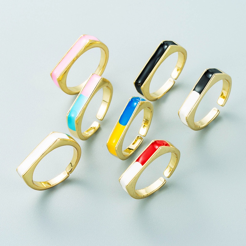einfacher flacher Ufrmiger Farbkupfer vergoldeter Ring Grohandel Nihaojewelry