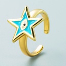 Einfacher SternformAugenKupfervergoldeter Ring Grohandel Nihaojewelrypicture15