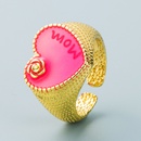 retro cobre chapado en oro letra rosa rosa anillo azul al por mayor Nihaojewelrypicture10