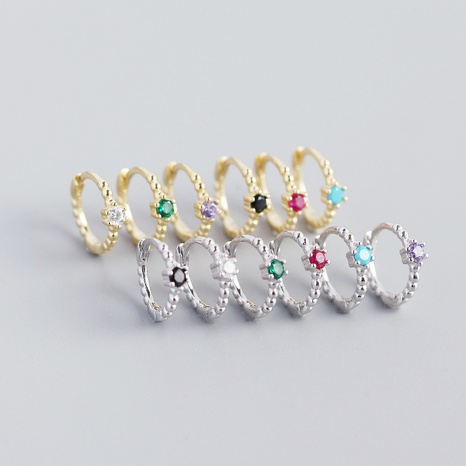 S925 perles rondes en argent sterling diamants boucle d'oreille en gros Nihaojewelry NHYII409946's discount tags