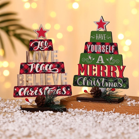 Forma de árbol de Navidad Alfabeto inglés Decoración de escritorio al por mayor Nihaojewelry's discount tags