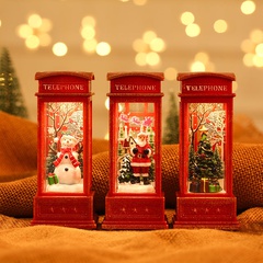 Christmas decorations interior telephone booth small oil lamp wholesale Nihaojewelry