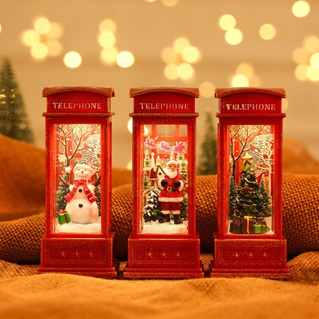 Adornos navideños cabina telefónica interior pequeña lámpara de aceite al por mayor Nihaojewelry's discount tags