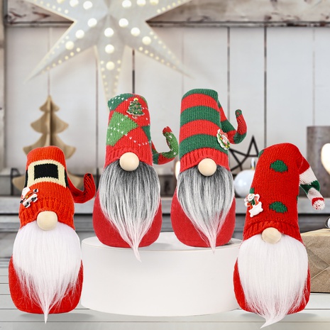 Navidad rojo y verde sombrero de punto muñeca sin rostro decoración al por mayor Nihaojewelry's discount tags