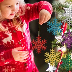 Christmas snowflake flakes 6-color tree decoration wholesale Nihaojewelry