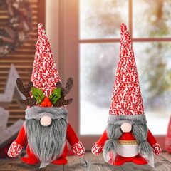 Bois de chapeau de neige de Noël décoration de poupée sans visage rouge en gros Nihaojewelry