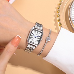 Fashion Simple Rectangular Roman Dial Quartz Steel Band Watch Wholesale Nihaojewelry
