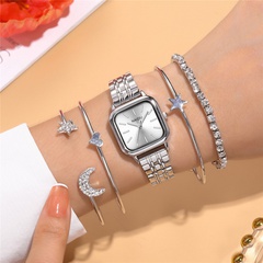 Fashion Simple Scale Square Dial Quartz Steel Band Watch Wholesale Nihaojewelry