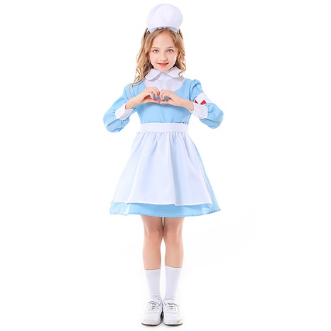 Fashion Halloween Blue White Children's Nurse Uniform Wholesale Nihaojewelry NHFE410363's discount tags