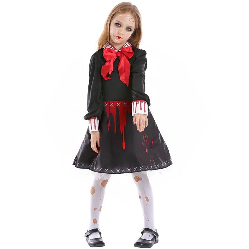 Halloween party horreur poupe maudite robe imprime pour enfants en gros Nihaojewelry