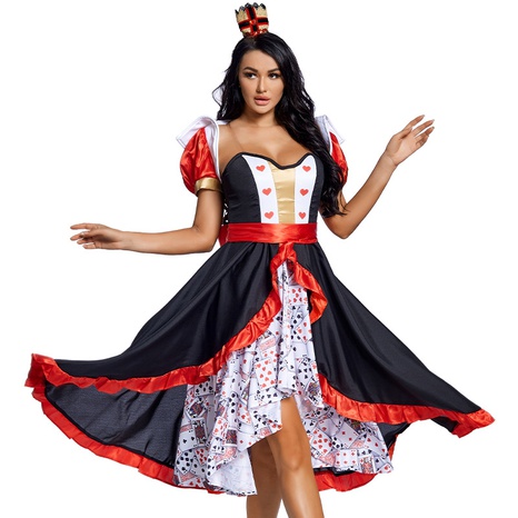 wholesale Halloween cosplay red poker card printing queen dress nihaojewelry  NHFE410386's discount tags