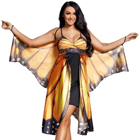 Großhandel Halloween Cosplay Schmetterling Printed Big Wing Sling Kleid Nihaojewelry's discount tags